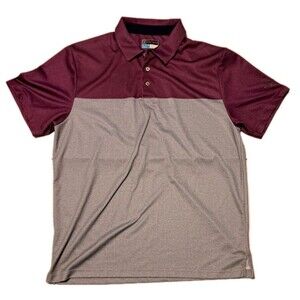 PGA Tour Pro Series Men’s XL Gray Purple Golf Polo Athletic Fit Stretch Shirt